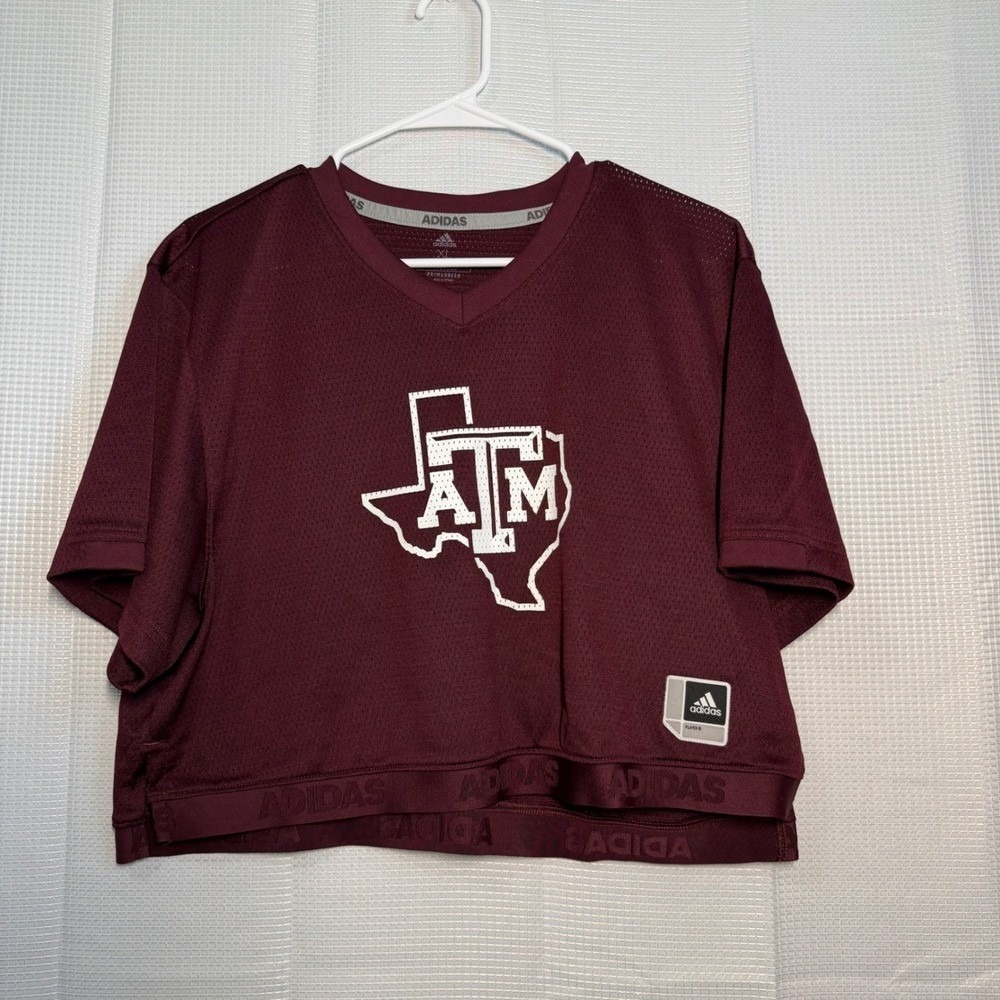 Adidas Texas A&M Aggies Jersey XL Maroon Cropped‎ Mesh Top